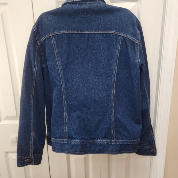 [L] Cleo Cotton Denim Jacket with 4 Pockets Women's Size Large Button Front - Picture 9 of 14